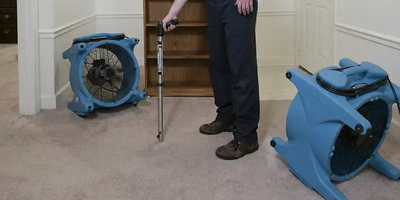 emergency water removal equipment deployed to dry a flooded residential interior in Charleston, SC