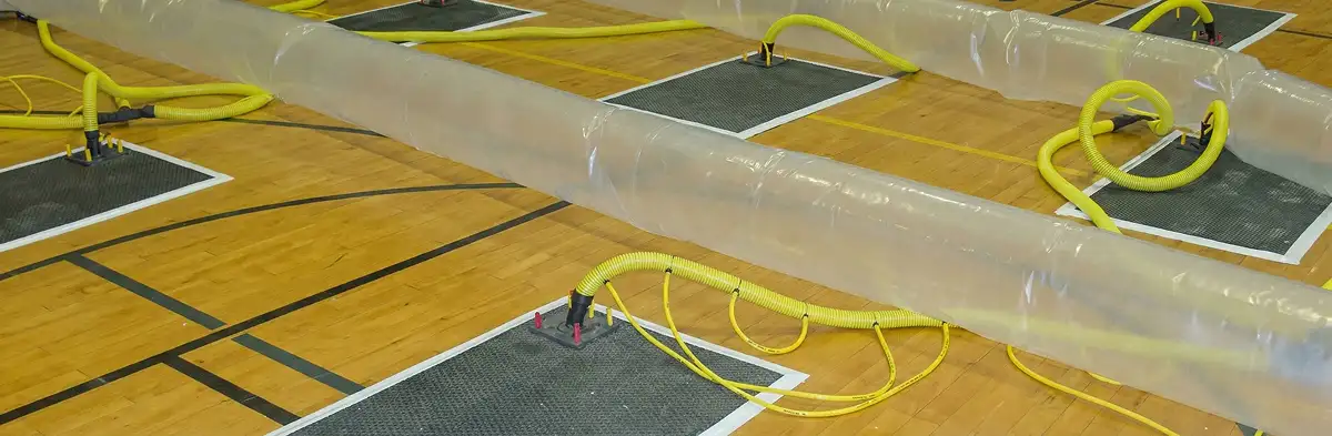 water clean up drying system set up to remove moisture and prevent further damage in Charleston, SC